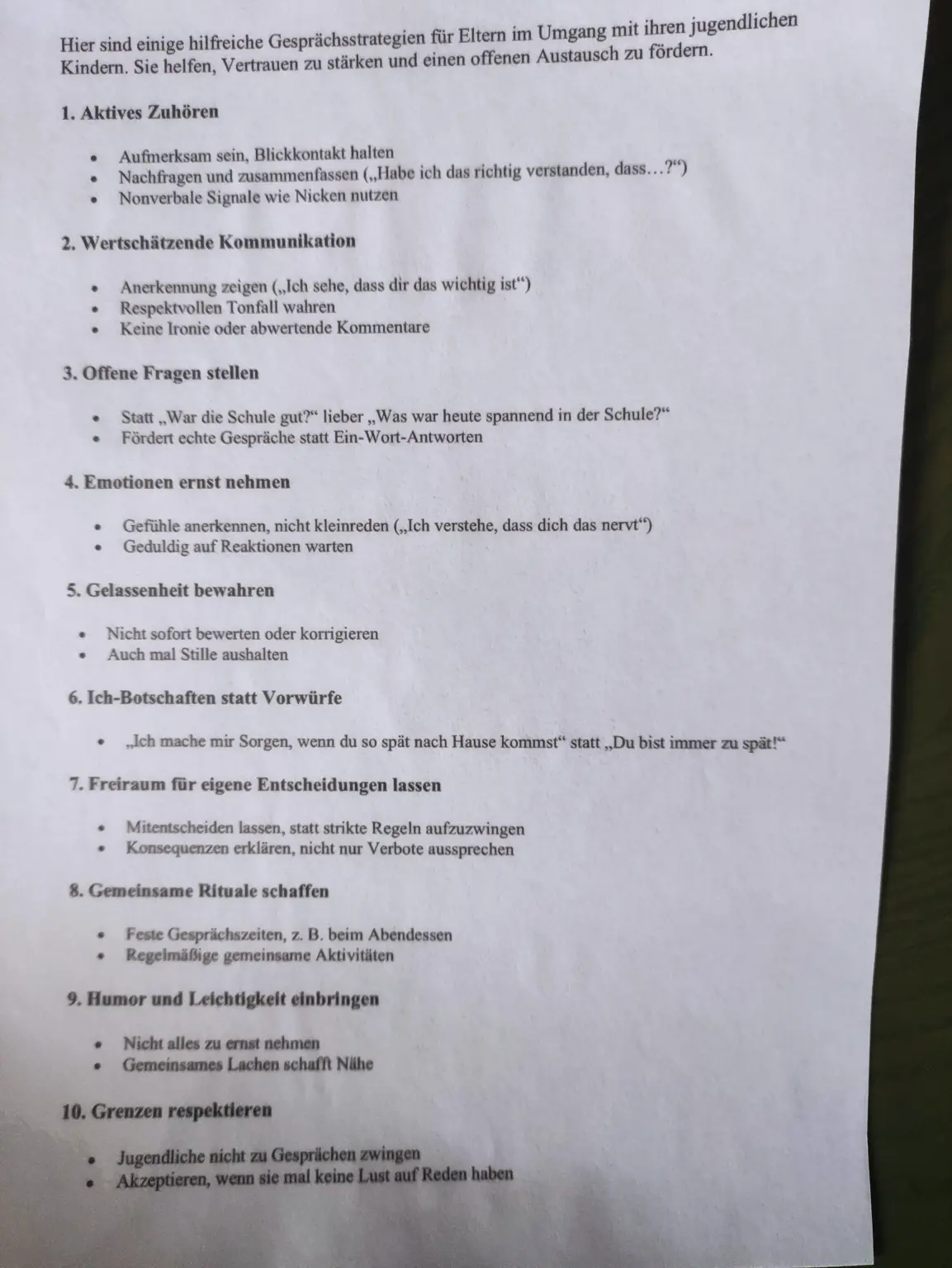 Klosterschule vom Hl Grab Elterngesprächsabend 3